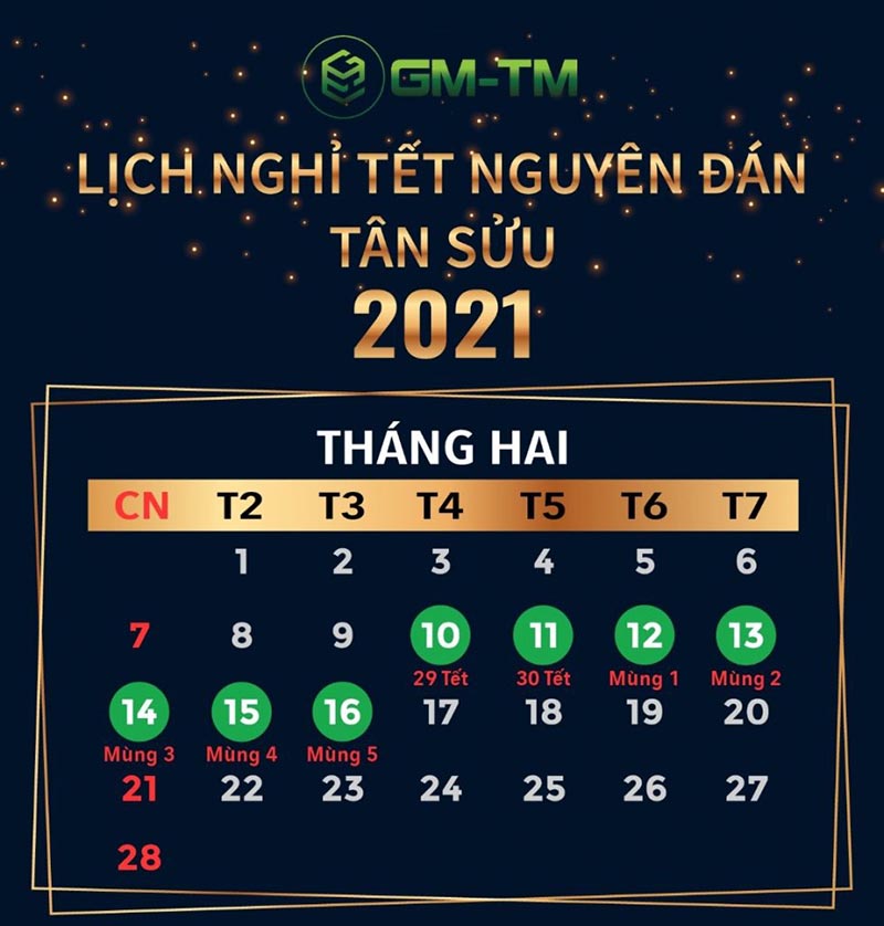 gm-tm thông báo lịch nghỉ tết